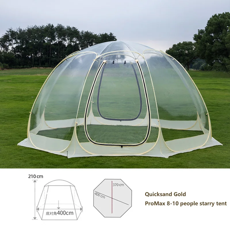 Large Family Camping Tent, Outdoor Camping, Travel, Waterproof, Portable, Pop-up, Lightweight, Transparent Dome, 2-8 People