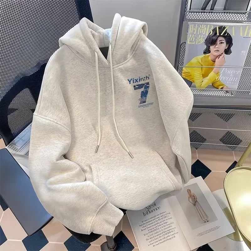 

Autumn Letter Seven Graphic Printed Hoodies For Men Cotton Fleece Hooded Sweatshirts 2025 New Y2K Vintage Pullover Hoody Clothes