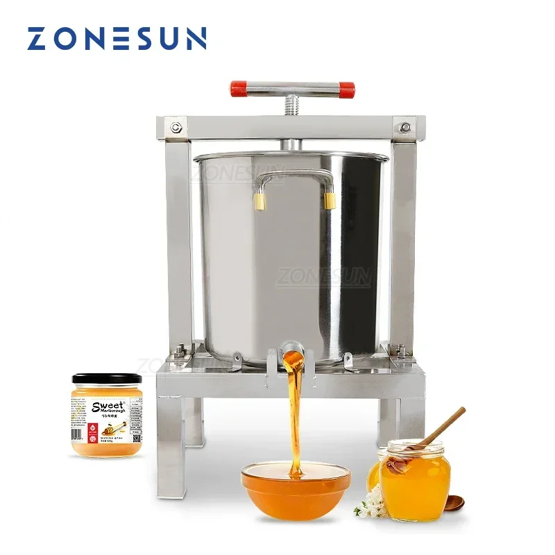 

ZONESUN Stainless Steel Honey Wax Pressure Machine Manual Presser Machine Fully Enclosed Squeezer Paraffin Rolling Mill Waxing