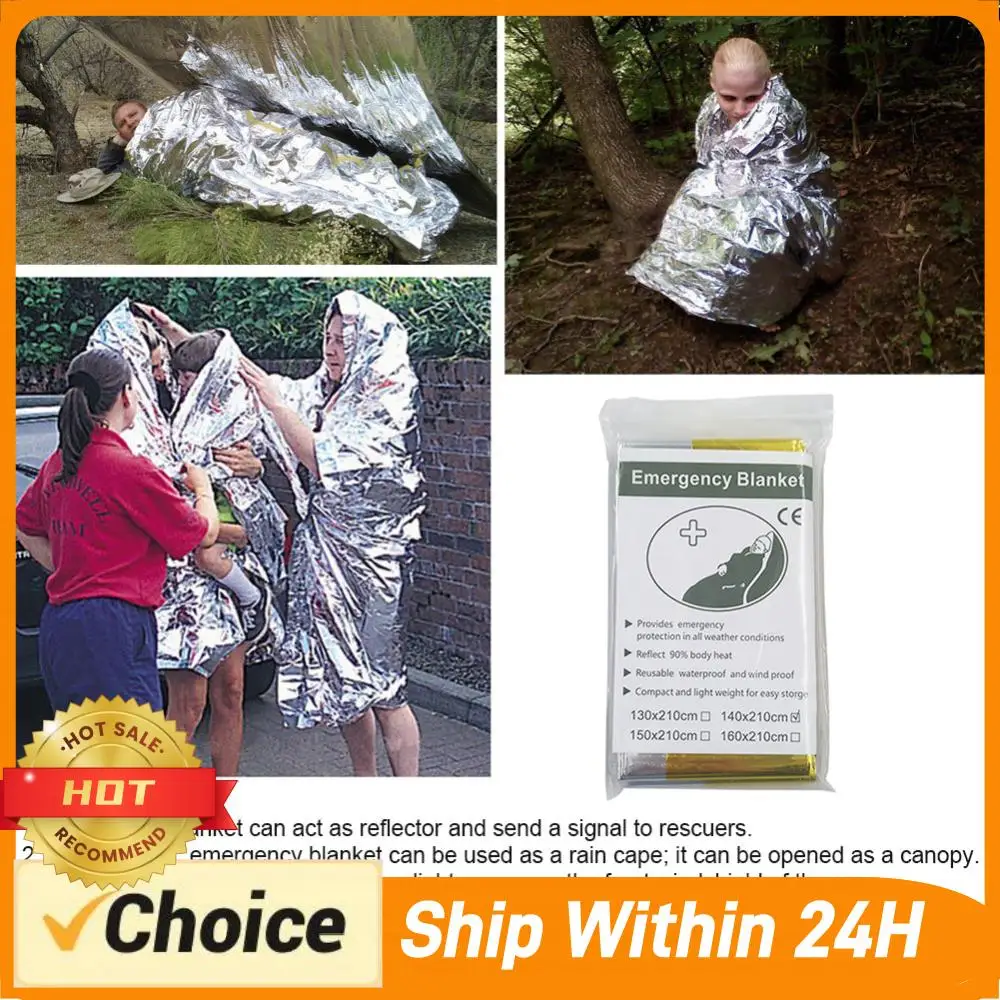 Foil Emergency Blanket Lightweight Waterproof Survive First Aid Kit Insulation Lifesaving for Hiking Outdoor for Travel Hunting