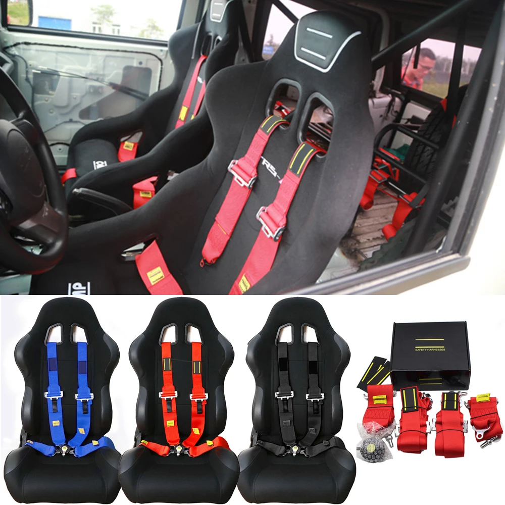 Universal 3 Inch Snap-On Car Safety Harness 4 5 6 Point Racing Car Seat Belt Harness with Camlock Quick Release OM P