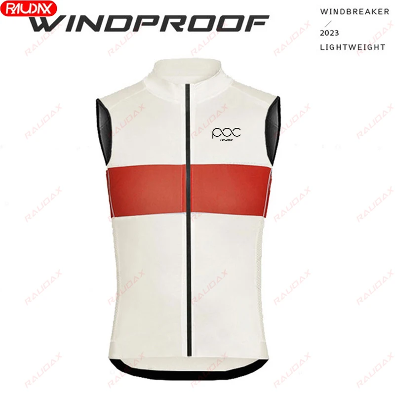 RAUDAX POC New Men\'s Bicycle Vest MTB Bicycle Vest Road Bicycle Windproof Vest Sleeveless Lightweight Breathable Cycling Jacket