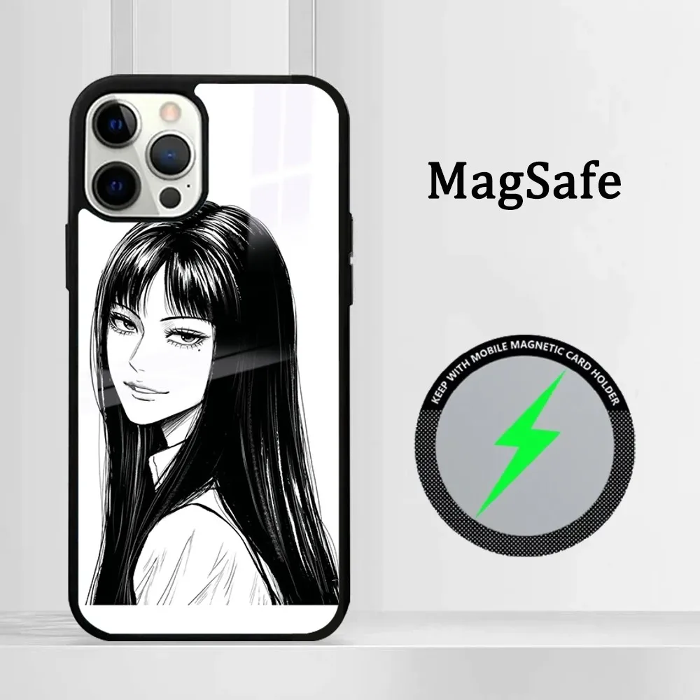 Anime Junji Ito Tomie Phone Case For IPhone16 15 14 13 12 11 Pro Max Plus Mini Mirror Magnetic Cover