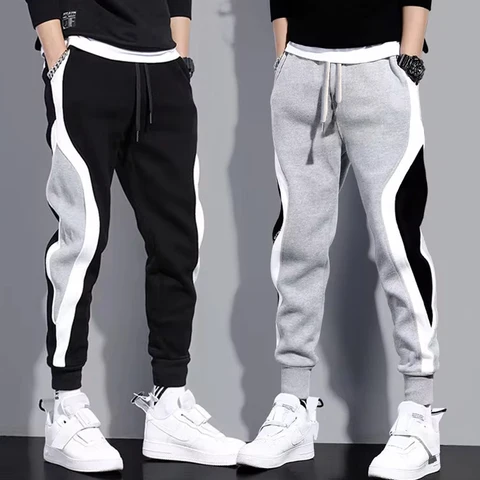 Men's Wide Leg Patchwork Pants