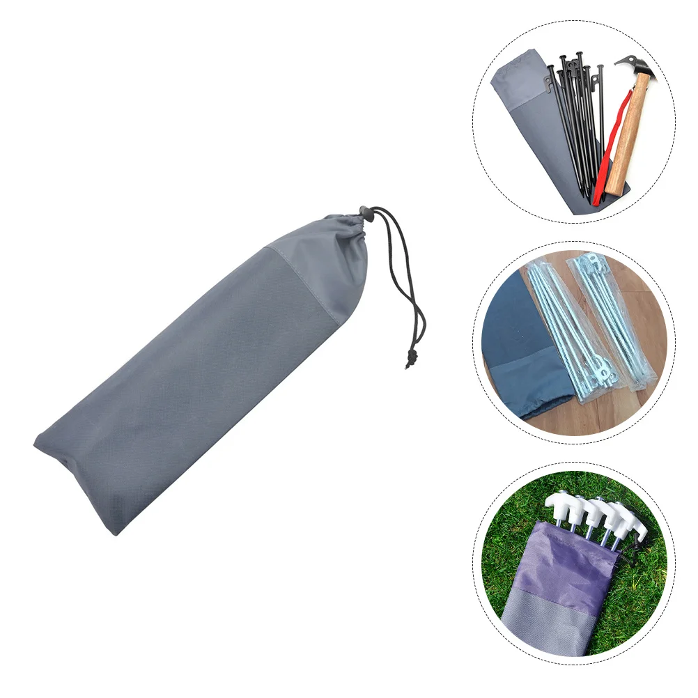 

2 pcs Camping Tent Stakes Storage Bag Oxford Fabric Portable Tent Nail Hammer Organizer Outdoor Camping Accessories Pouch