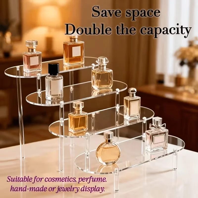 Clear Acrylic Display Stand for Anime Figures Cupcake Shelf Organizer Desserts Holder Jewels Display Risers Stand Perfume Stand