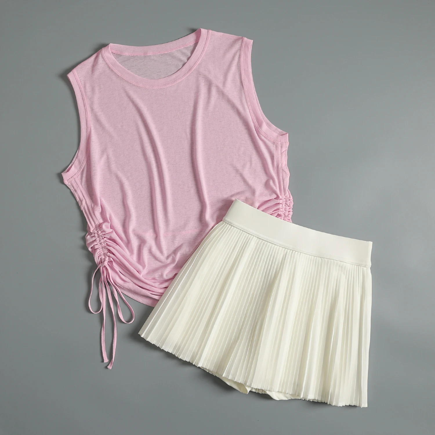 

Badminton sports suit for women in summer loose thin yoga fitness sleeveless vest cover shirt running quick dry skirt