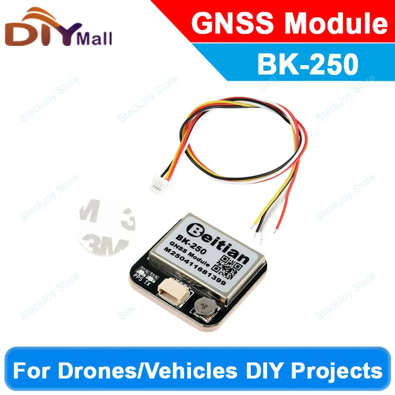 Beitian BK-250 Ultra-Compact GNSS Module M9140 Chip 4-System GPS/GLONASS/BDS/Galileo 1.5m CEP 1.0-4P Cable For Drones/Vehicles