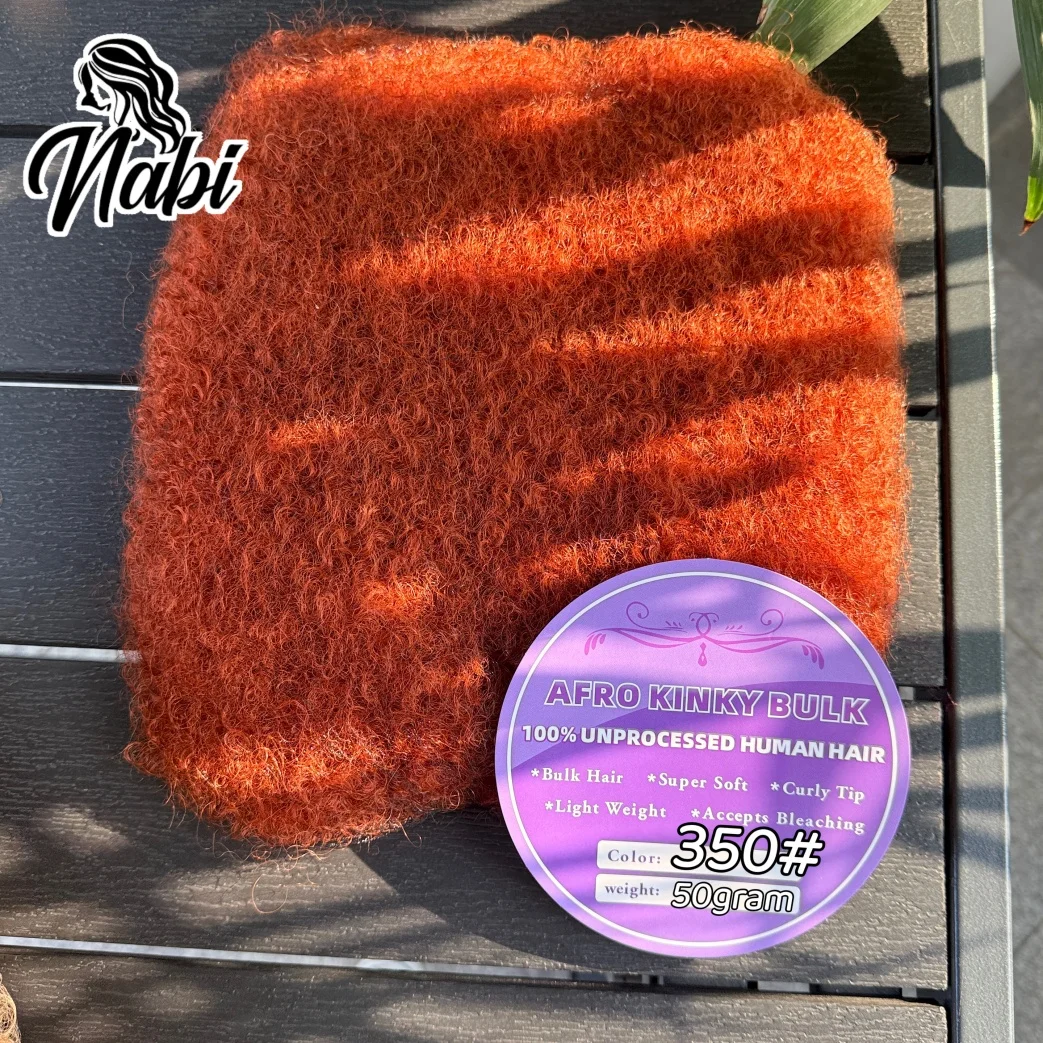 Wholesale Afro Kinky Bulk Hair 50g/pack for Twist Braids Remy Human Hair for Locs Repair Crochet Braiding Hair Extension