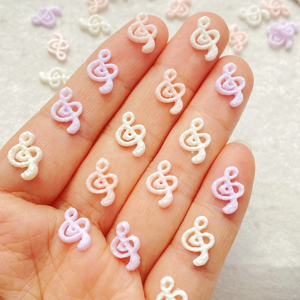 50pcs Mix Resin Mini Pink Musical Symbol Nail Art Flatback Stone Applique DIY Christmas Charms Scrapbook Decor Crafts view 6