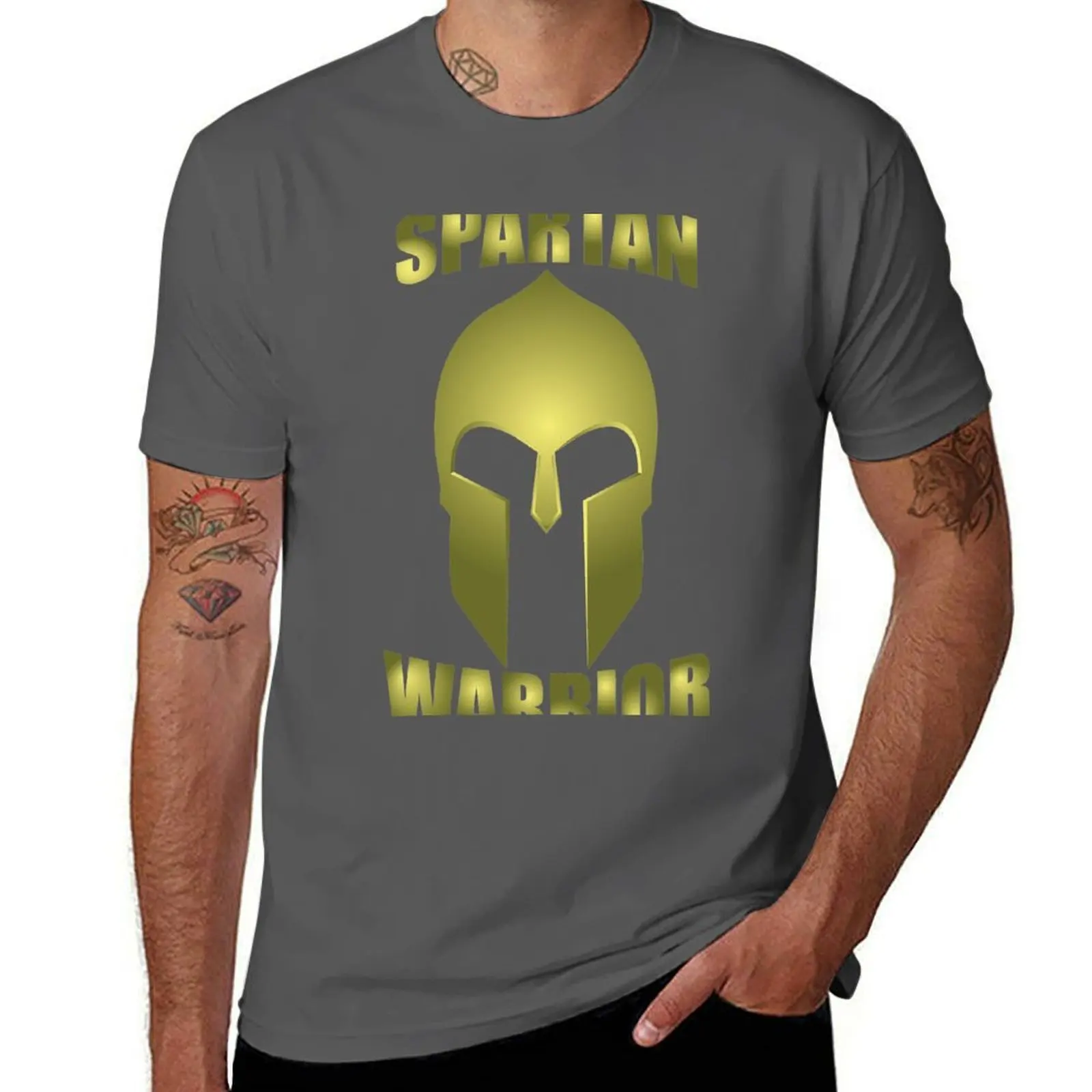 Warrior Helmet Spartan T-Shirt Outdoor Sports Lightweight Tee