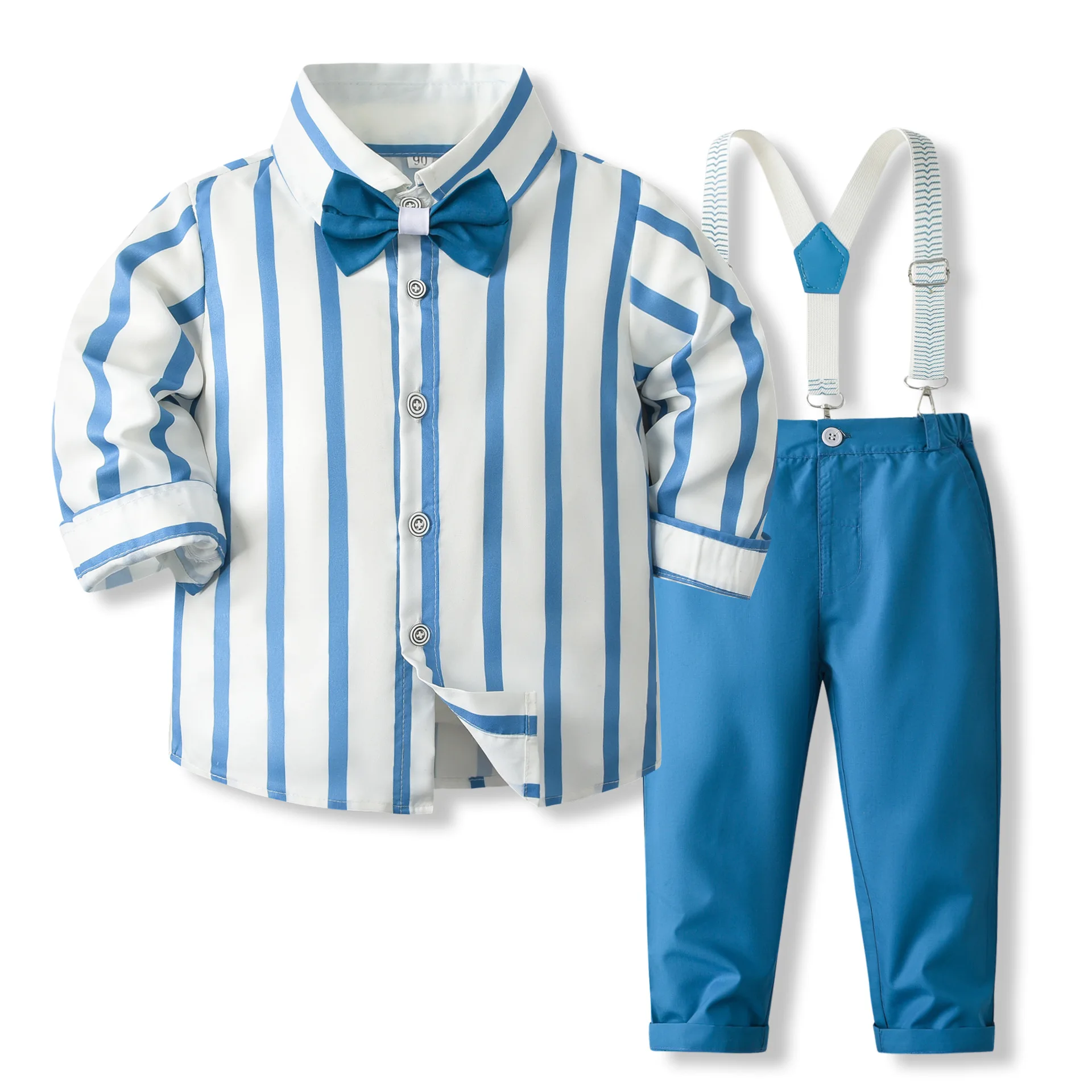 3Piece Sets Spring Autumn Baby Boy Clothes Korean Fashion Gentleman Stripe Long Sleeve Tops+Pants Boutique Kids Clothing BC1768