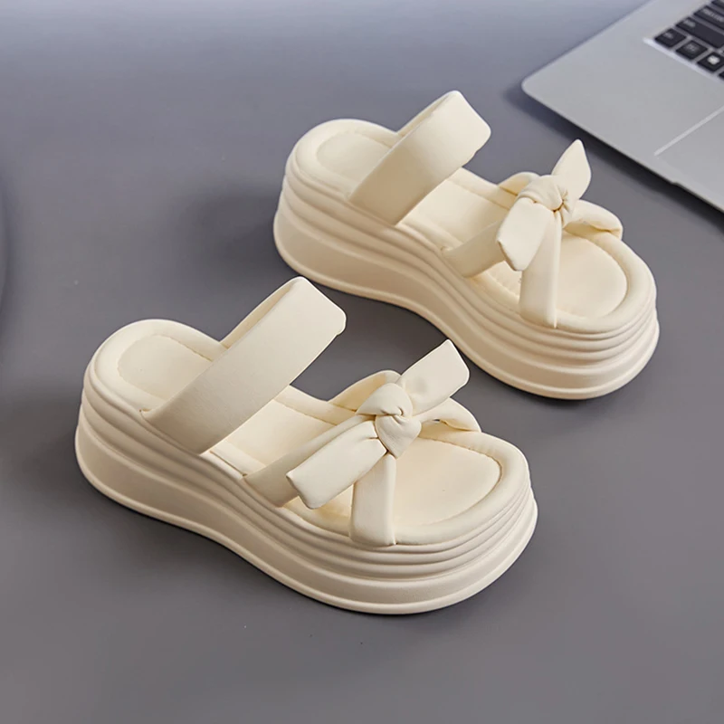 

Women's Exquisite Bow Sandals New Style Commuting Shopping Versatile Sandals for Women's Thick-soled Heightened Comfort Sandals