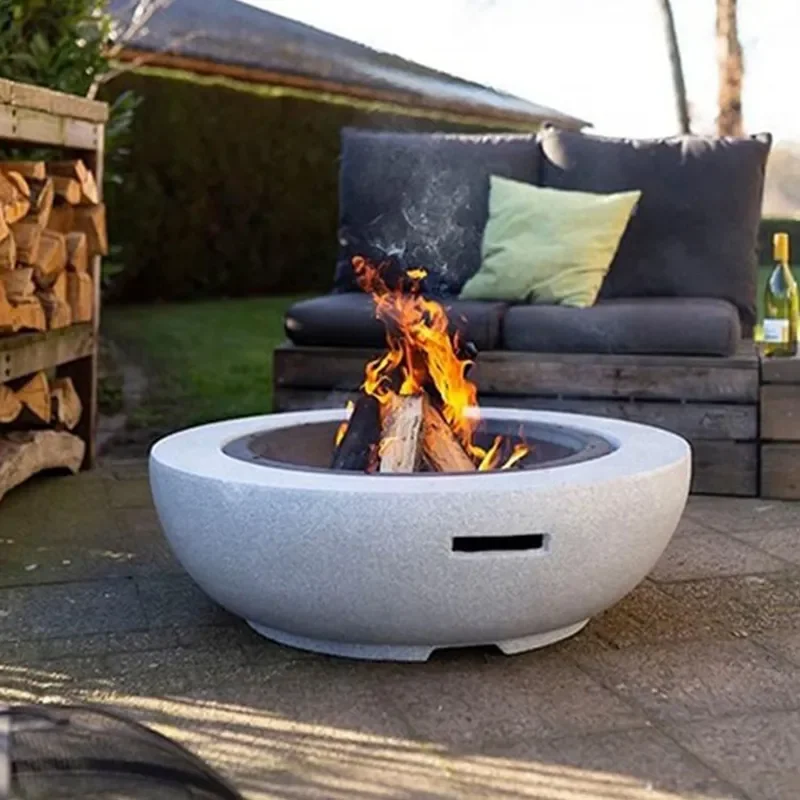 Outdoor Wood Burning Stove Magnesium Oxide BBQ Heater Garden Courtyard Bonfire Pit Patio Backyard Fire Bowl Camping