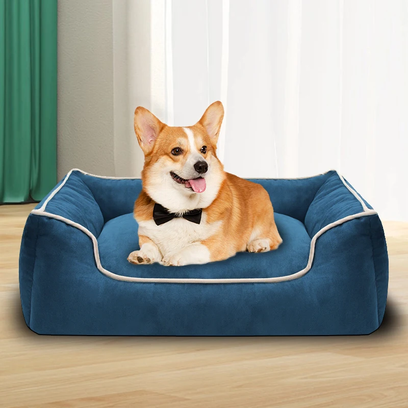 

2023 best-selling warm and durable plush dog bed winter thickened pet dog sofa cushion deep sleeping large dog bed pet supplies