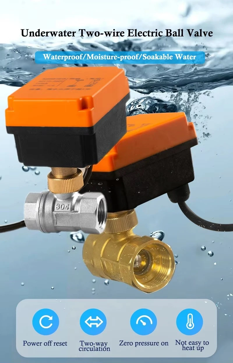 Katup Bola Listrik Kuningan DN32 Tahan Air Berkualitas Tinggi, Dapat Dilepas, Katup EMC, Penjualan Pabrik Terlaris, Katup Bawah Air