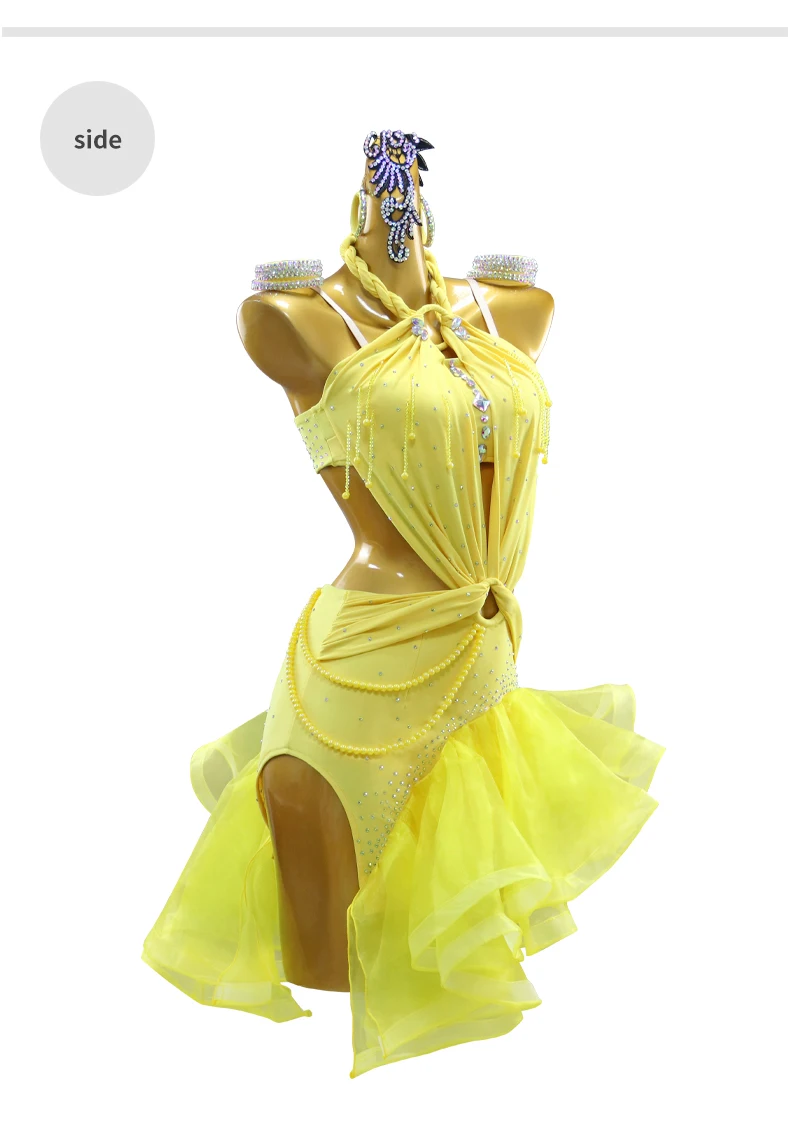 Damen-Ballroom-Tanzwettbewerbskleider, Abendbühnenkleidung, lateinamerikanische Trainingskostüme, Mädchen-Sporttanzbekleidung, eleganter Partyanzug – Detail 8