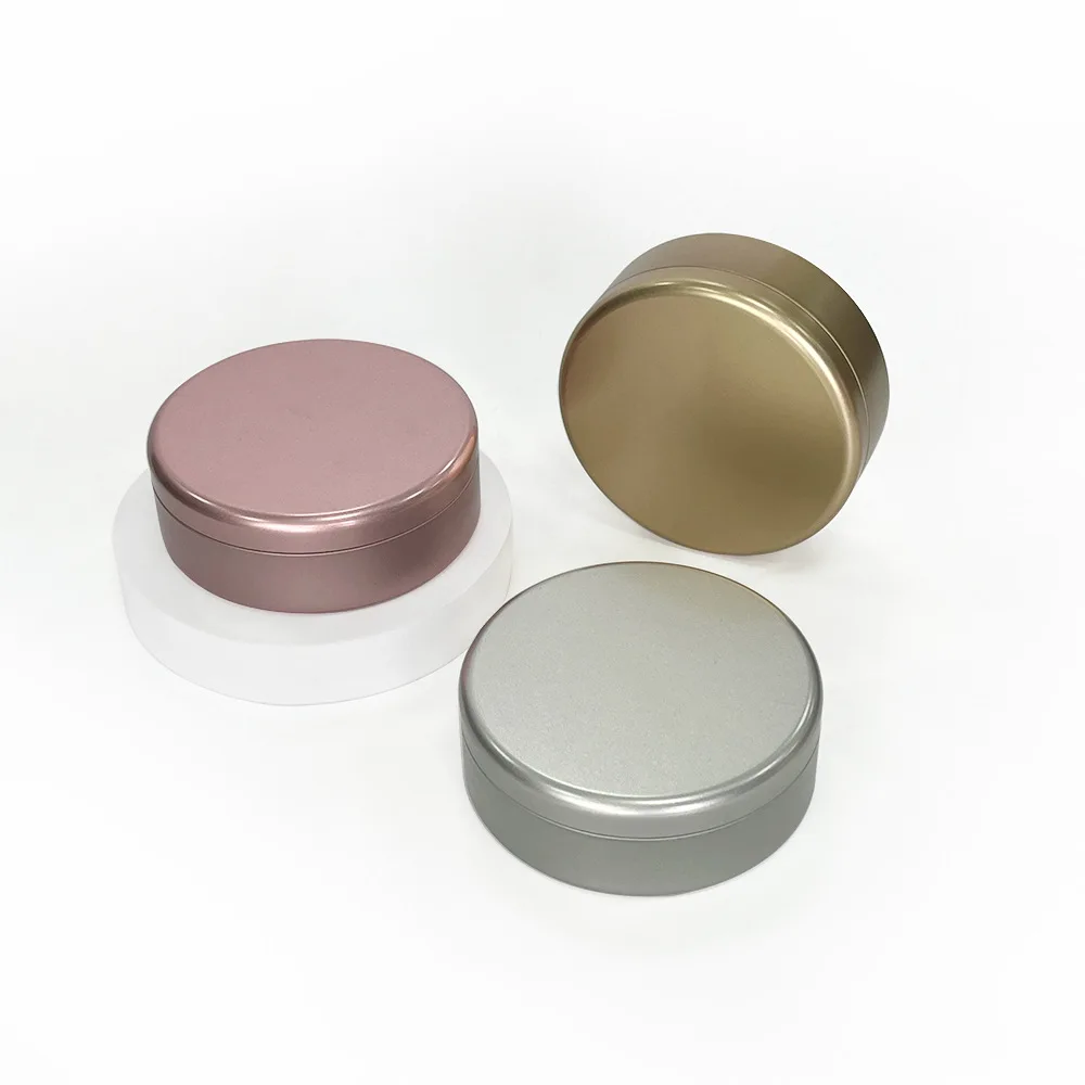 

New Round Tin Cans Matte Gold Sealed Tea Small Biscuit Storage Iron Box For Food Packaging Gift Box Candy Container Home Decor