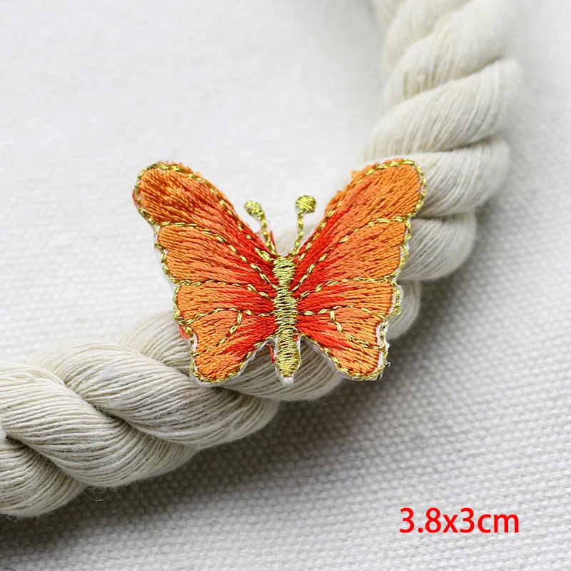 Butterfly Embroidery Patch Cloth Sticker Fashion Patches Decals DIY Patch Hole Clothes Bag Decoration Small Applique Sew Sticker