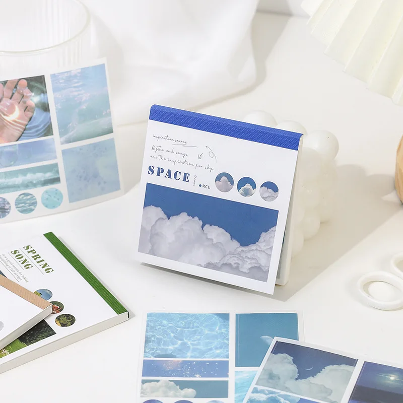 40Pcs Beautiful Scenery Sticker Pack, Mountain Lake Sunset Ocean Pattern, for Journal Scrapbooking DIY Album Gift Decor Notebook