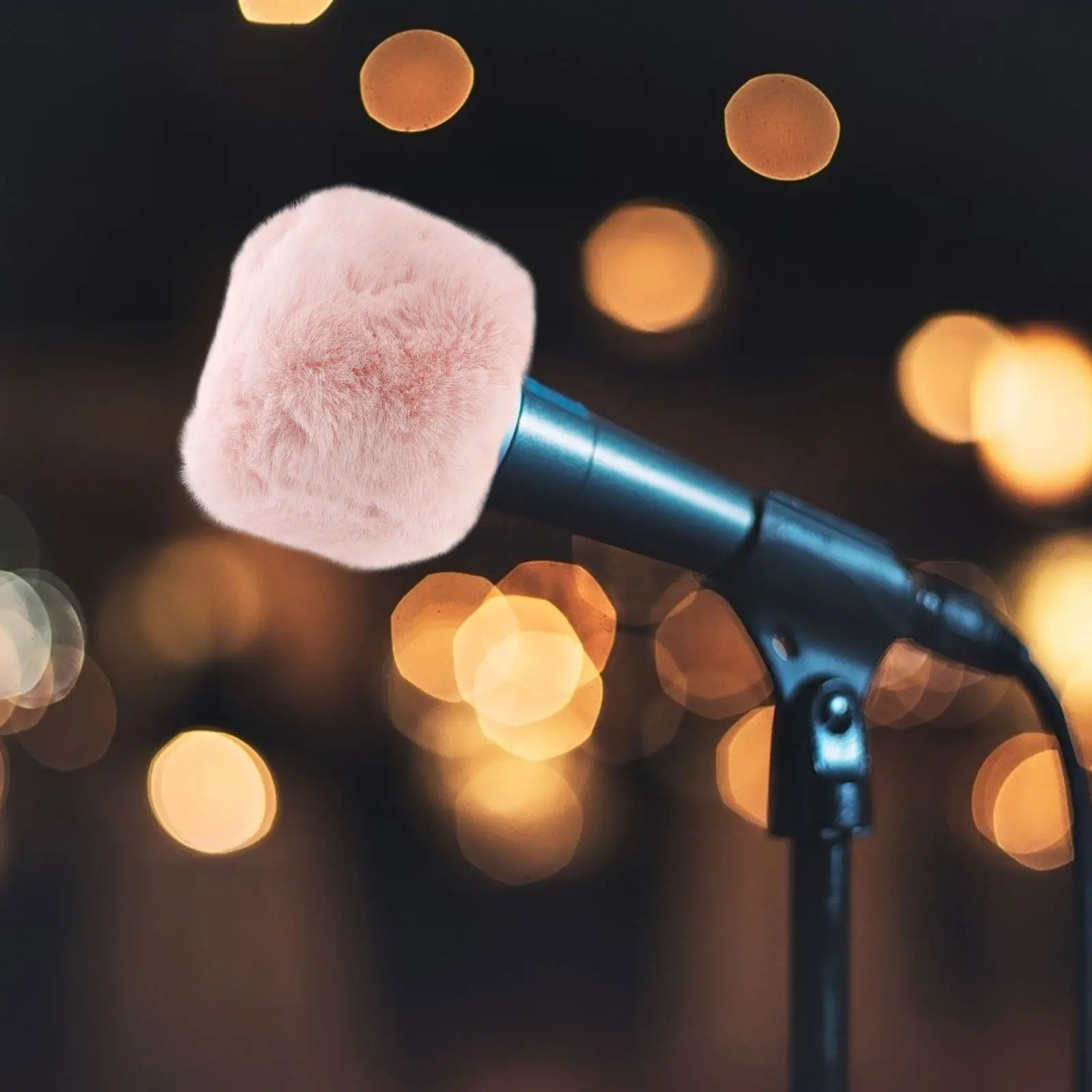 

Пушистый поп-фильтр для микрофона, розовый, универсальный, для конденсаторных микрофонов, ветрозащитный экран, шумопоглощающий, для использования в помещении и на улице