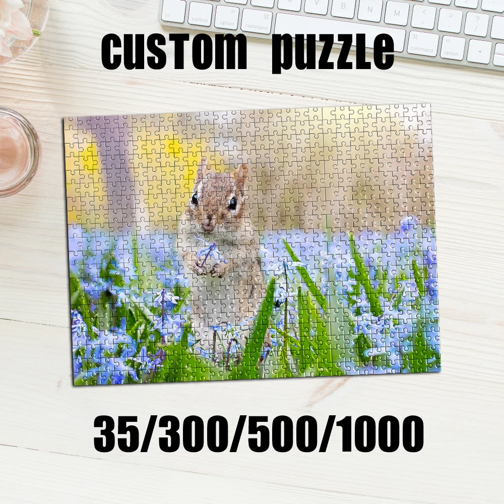 Puzzle photo personnalisé avec portrait, 35/300/500/1000 pièces, jouets personnalisés pour enfants, cadeaux
