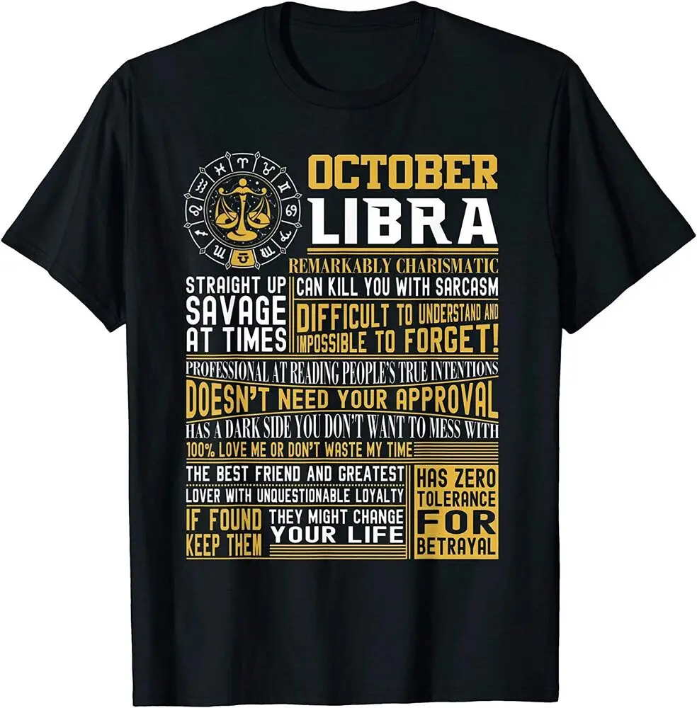 NEW LIMITED Best Born in October Libra Zodiac Sign T-ShirtAnime Costume Cotton Short Sleeve