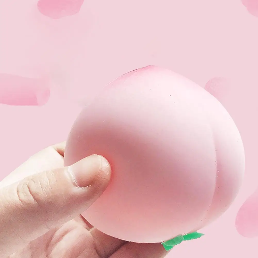 Pink Juicy Peach Squishy Toy Anti-Stress Slow Rising Fruit Pinch Squeeze Stress Reliever Toys Fun Design Squeezable Toys