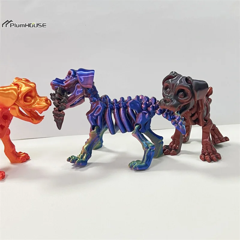 3D Printed Skeleton Dog Model Creative Toy Desktop Decoration Animal Bone Structure Teaching Biological Toy Table Ornaments