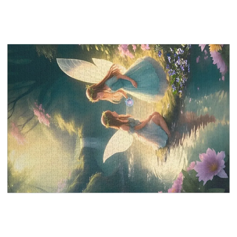 

Two fairies conjuring magic in the mystic forest Jigsaw Puzzle Custom With Photo Scale Motors Puzzle