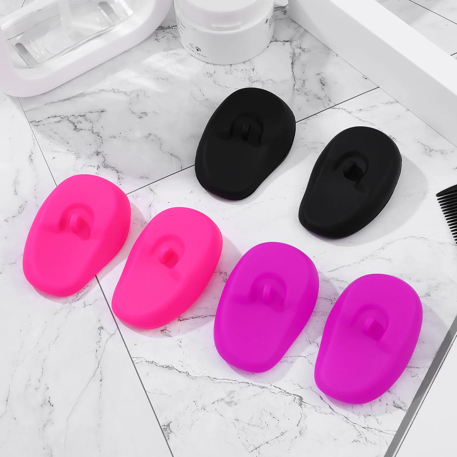 

3Pairs Silicone Hairdressing Earmuffs Ear Covers Professional Ear Protectors Hair Dye Shower Salon Supplies Comfortable Soft