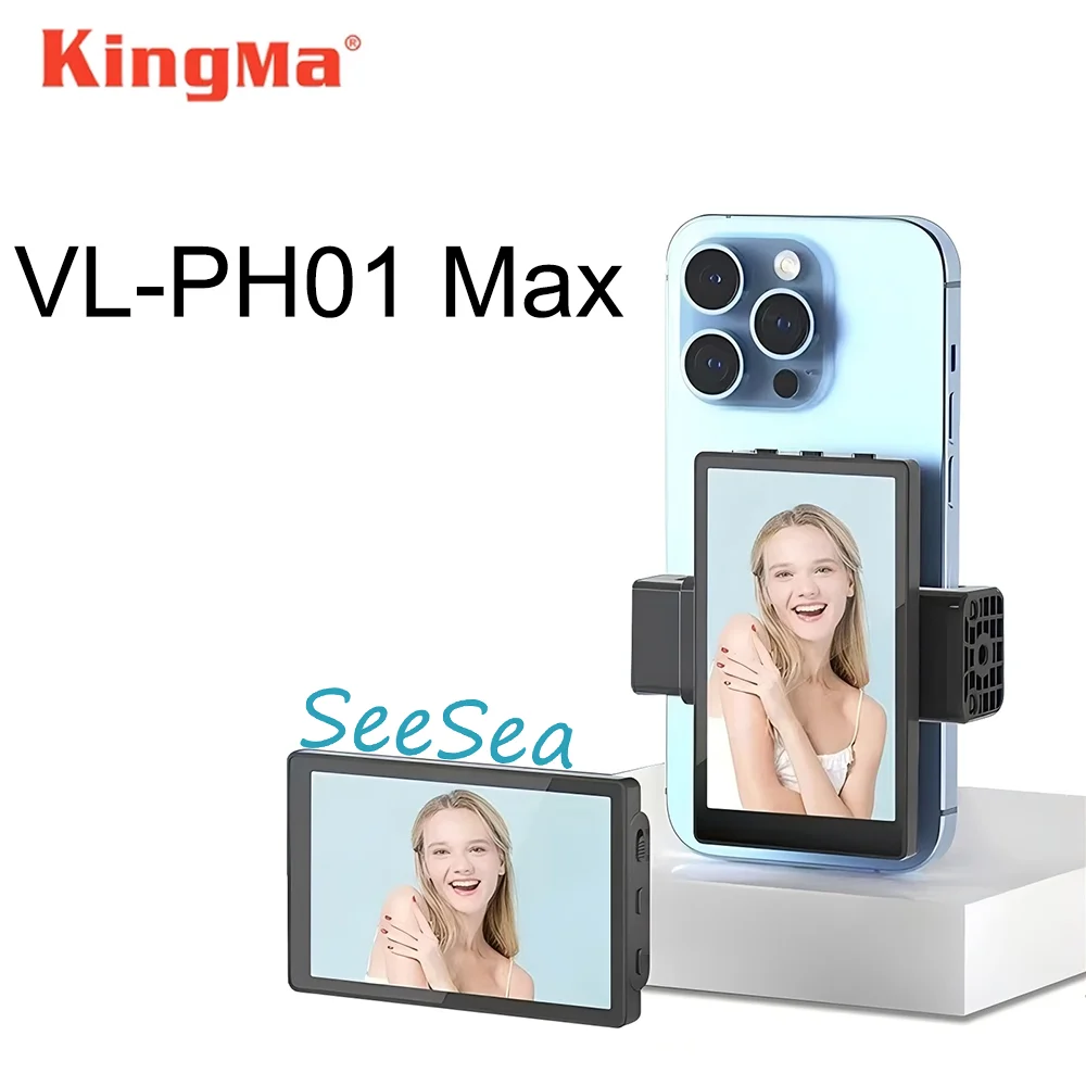 Kingma VL-PH01 Max Экран монитора для селфи телефона для смартфона Задняя камера Видеоблог Прямая трансляция Kingma VL-PH01 Max Экран монитора для селфи телефона для смартфона Задняя камера Видеоблог Прямая трансляция