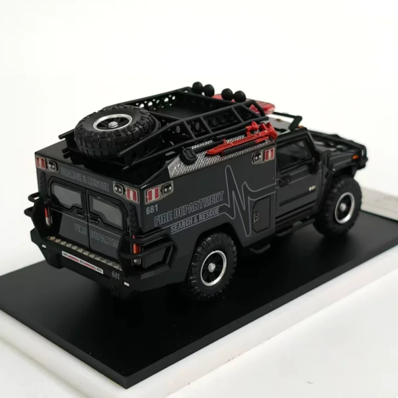 Hummel MK Diecast 1:64 Scale H2 Hummer Ambulance Blackened Version Model Car