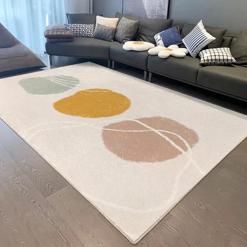 VIKAMA Nordic Abstract Geometric Rug for Living Room, Sofa Area, and Walk-In Closet—Durable and Machine-Washable Home Decor
