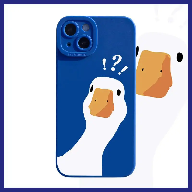 Question Mark Duck Case For iPhone 13 Case Silicon For iPhone 11 12 13 Pro Max XR 7 8 11 Pro X XS Max Plus Mini  Phone Cover