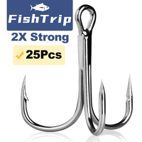 FishTrip Fishing Treble Hooks 2X Strong Triple Hook Lure Hook High Carbon Steel for Saltwater & Freshwater