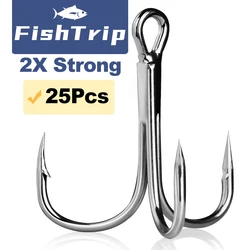 FishTrip Fishing Treble Hooks 2X Strong Triple Hook Lure Hook High Carbon Steel for Saltwater & Freshwater