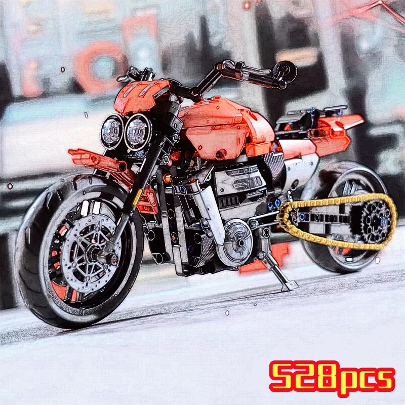 

577pcs City Racer Classic 1:8 Super Motorbike Building Bricks Sets Motorcycle Technical Blocks Toys Gifts for Kids Boys Adult
