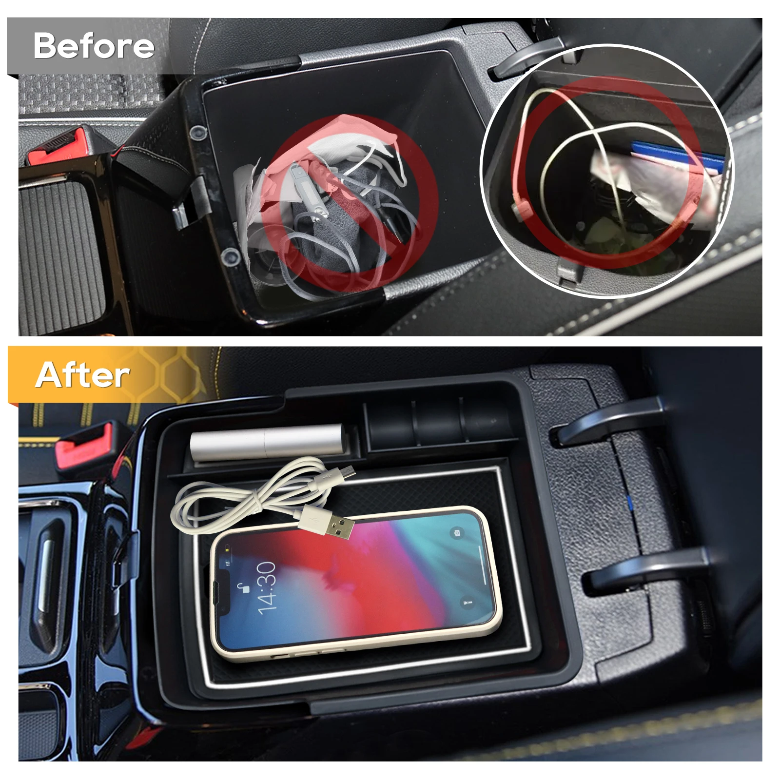 LFOTPP Car Armrest Storage Box for XCeed GT Line 2020-2023 Central Control Container Storage Box Auto Interior XCeed Accessories