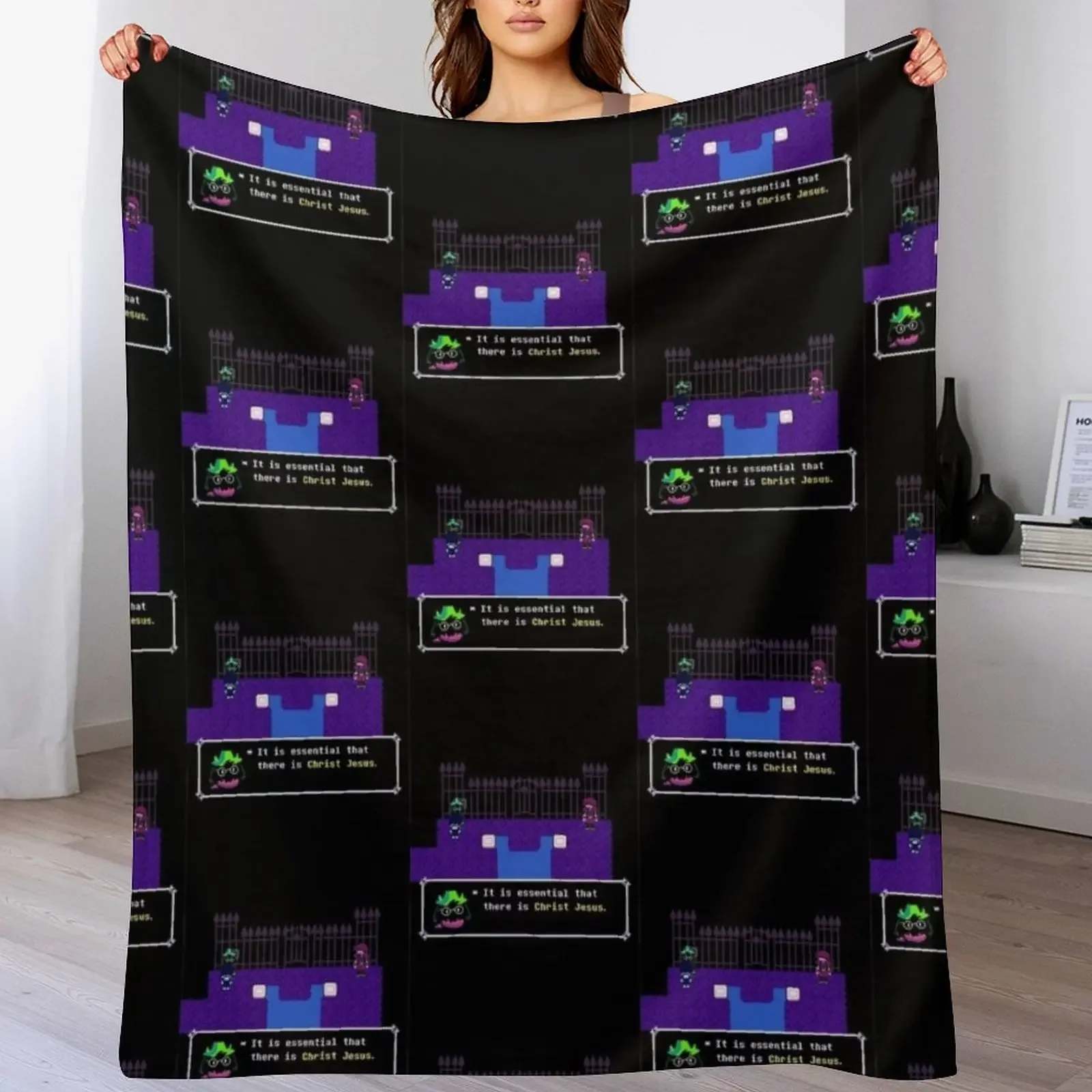 Deltarune Dialogues Throw Blanket Blankets For Bed Flannel Fabric Decorative Throw Blankets