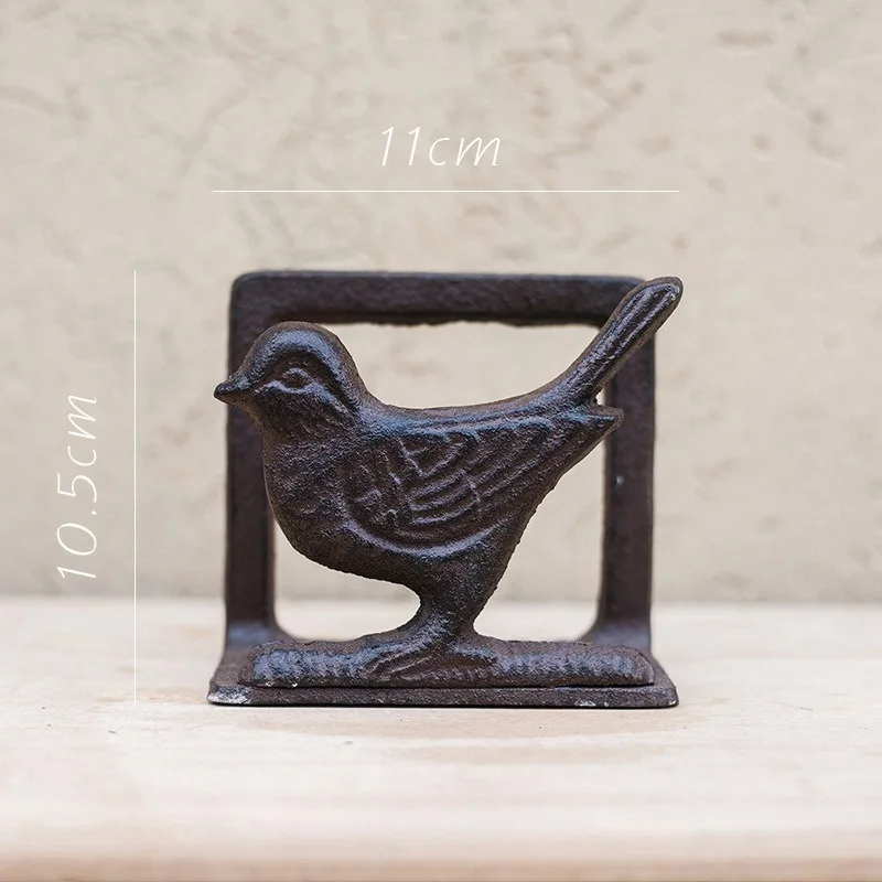 Wrought Iron Bird Tissue Holder Stand Creative Kitchen Table Napkin Paper Rack Dining Room Paper Storage view 6
