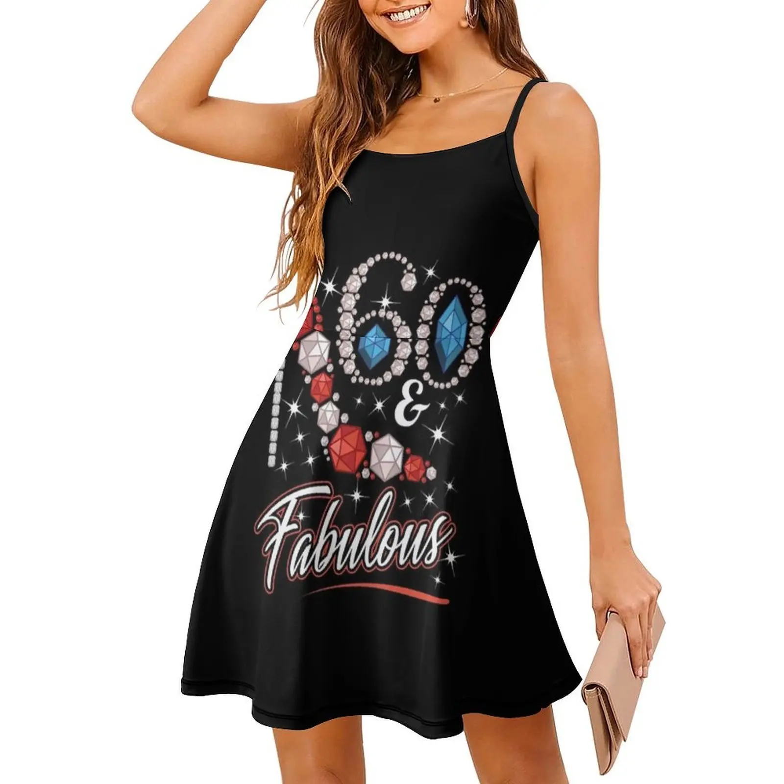 60th aniversário feminino salto alto impresso presente feminino elegante vestido de festa a linha vestido com opções curto/longo/sem mangas vintage