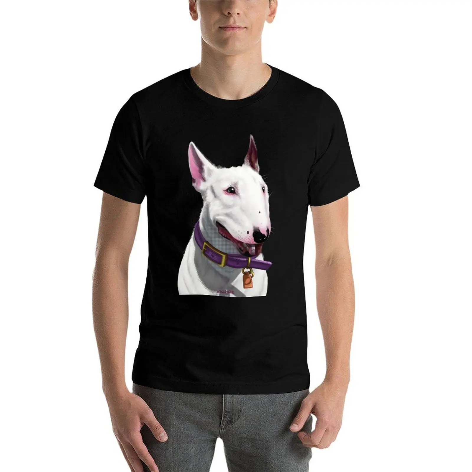 Bull Terrier T-Shirt rapper graphic tees boys animal print luxury designer mens t shirt graphic