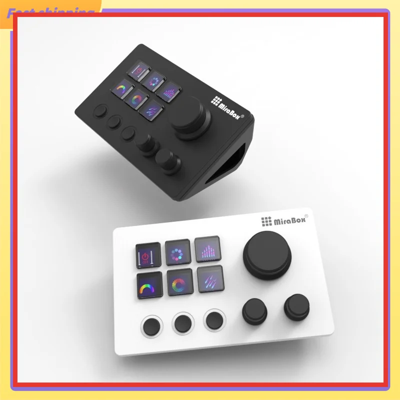 Mirabox N3 6-مفتاح مع مقبض دوار لوحة المفاتيح البصرية لوحة المفاتيح المخصصة وحدة تحكم سطح المكتب Streamdeck N3 لهدايا الكمبيوتر المكتبي #1