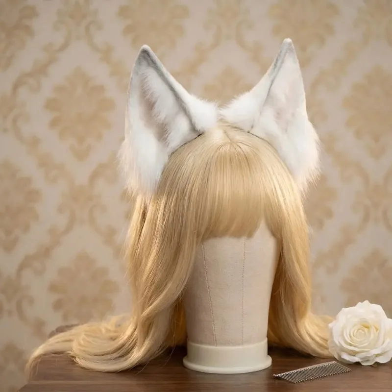 

Реалистичная плюшевая повязка на голову с ушками, мягкая и удобная, аксессуар для косплея и выступлений