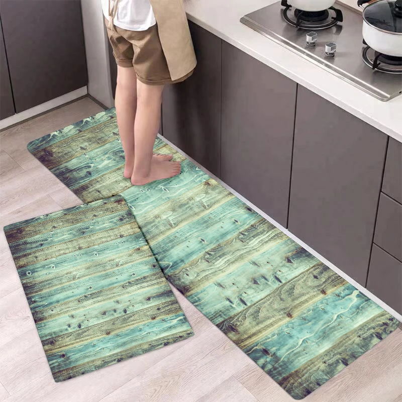 Imitation wood grain pattern series floor mats kitchen diatom mud floor mats super non-slip and super absorbent home decoration