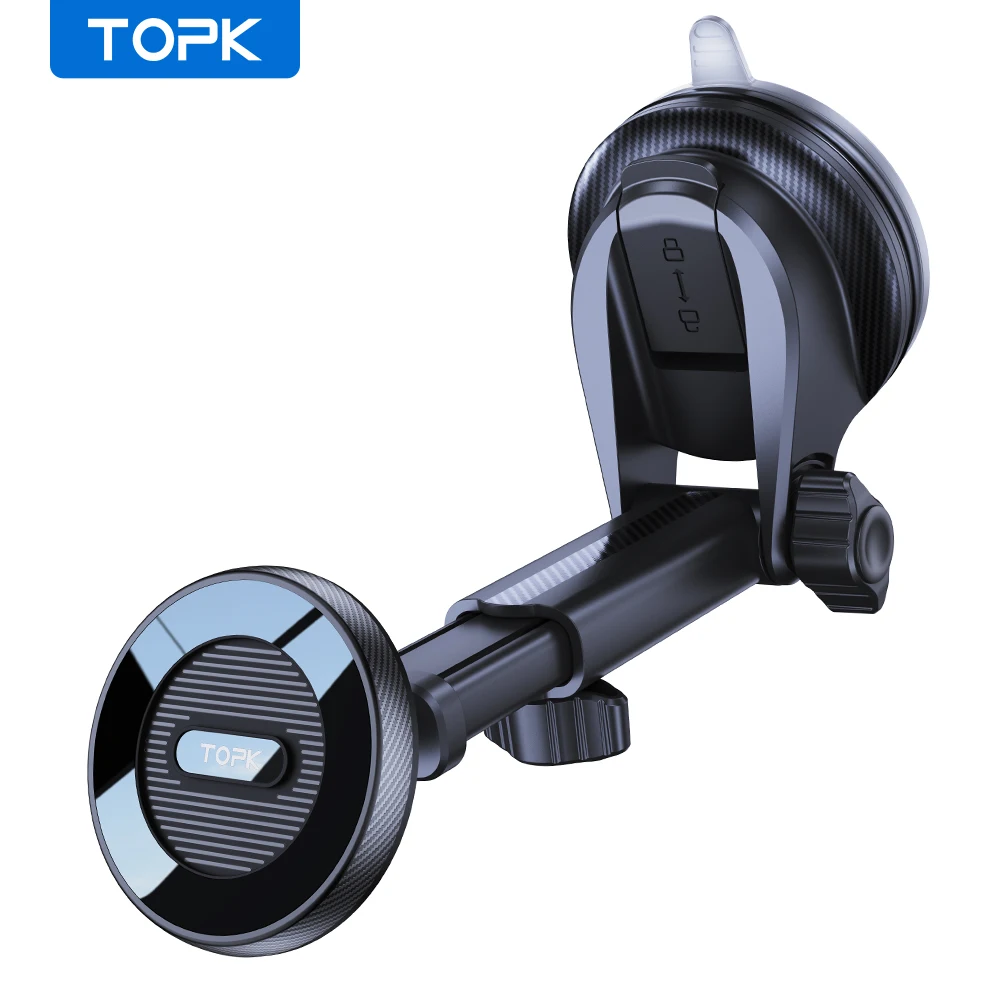 TOPK Magnetic Car Phone Holder Mount for MagSafe [20 Super Magnets] Dashboard Phone Holders for Your Car Mount, One-Hand Use