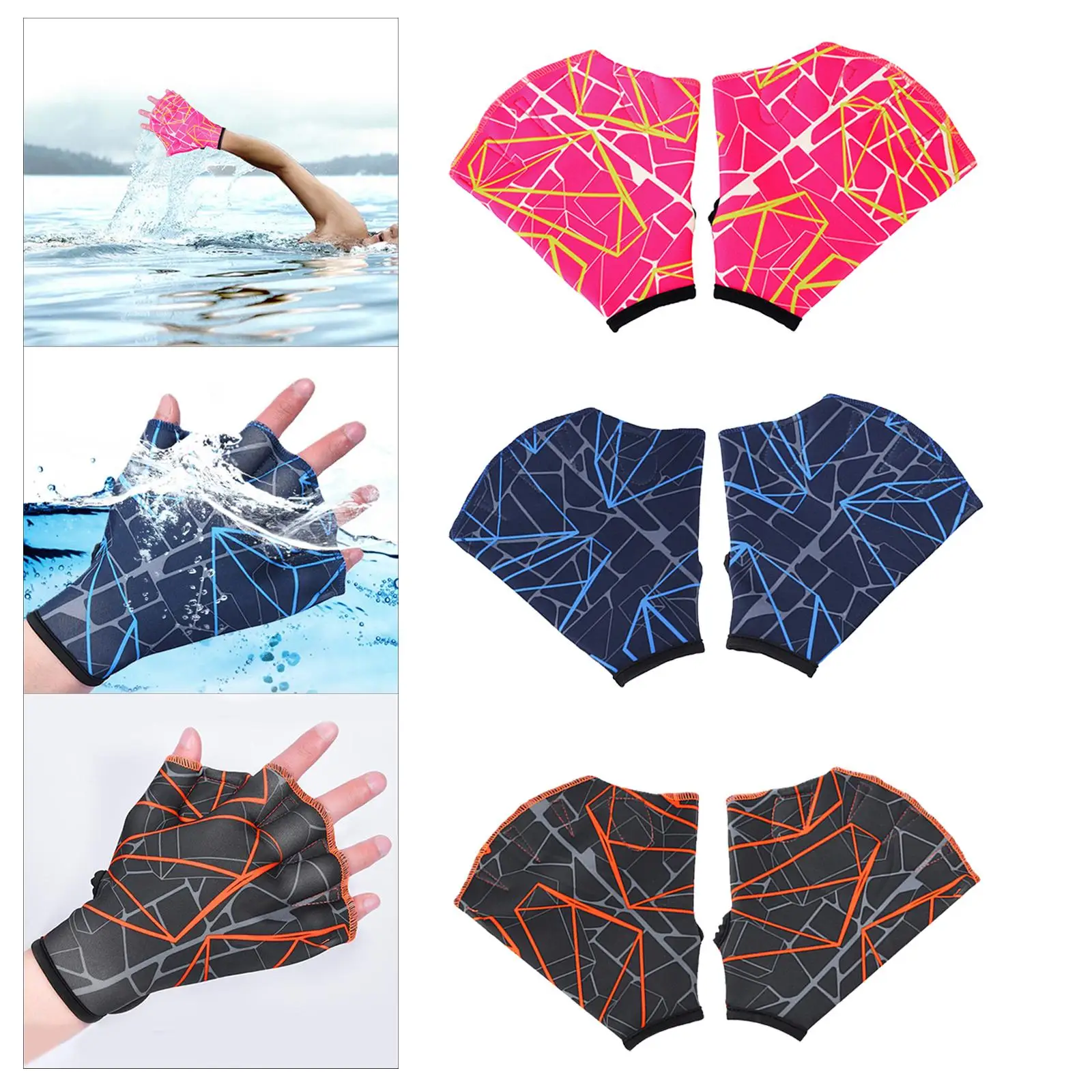 Unisex Frog Type Girdles Swimming Hand Fins Water Sports Finger Gloves