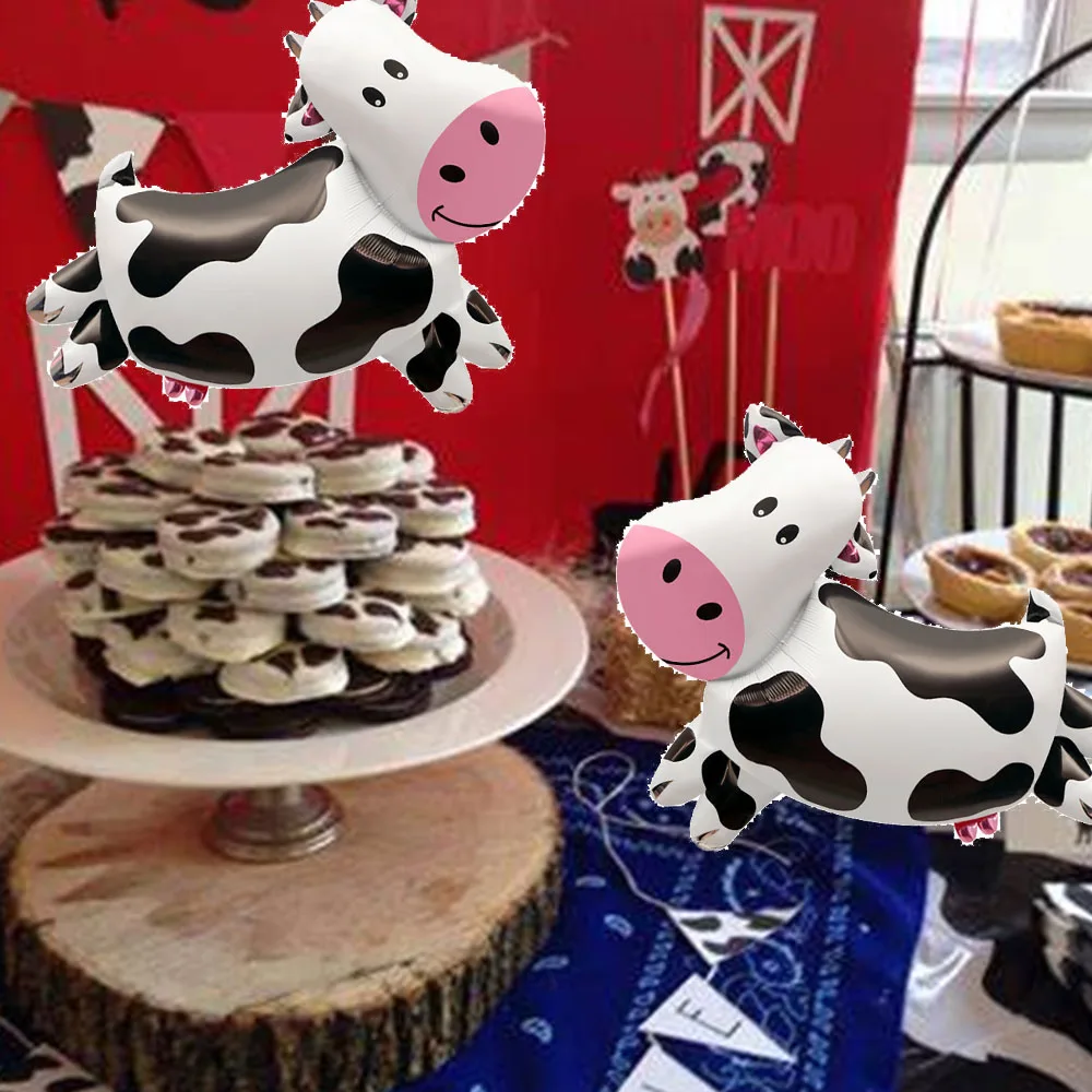 2 قطعة بالونات رقائق البقرة على شكل بقرة بالون هيليوم لمزرعة حفلة عيد ميلاد الديكور استحمام الطفل مزرعة الحيوان موضوع لوازم الحفلات