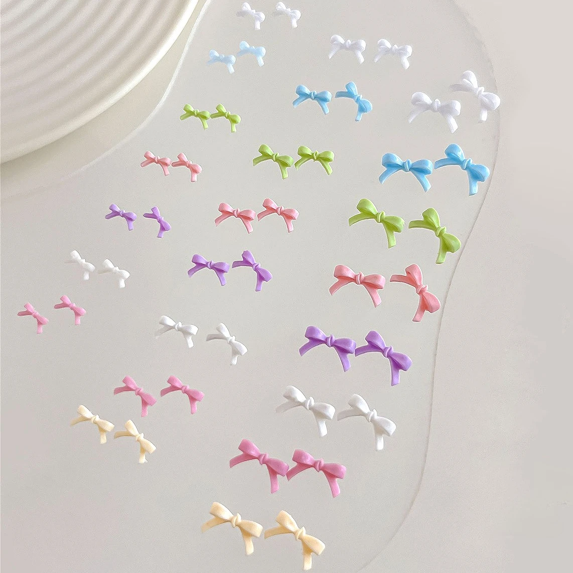 

Little Colorful Cute Resin Bowknot Fresh Sweet Bow Tie Ribbon French Charms Nail Art Decorations Manicure Tools DIY Accessories